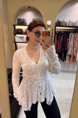 Dilvin Düğmeli Peplum Dantel Hırka