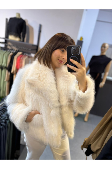 BEYAZ İTHAL ŞAL YAKA KÜRK