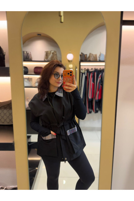 Concept Ekose Büzgülü Yelek