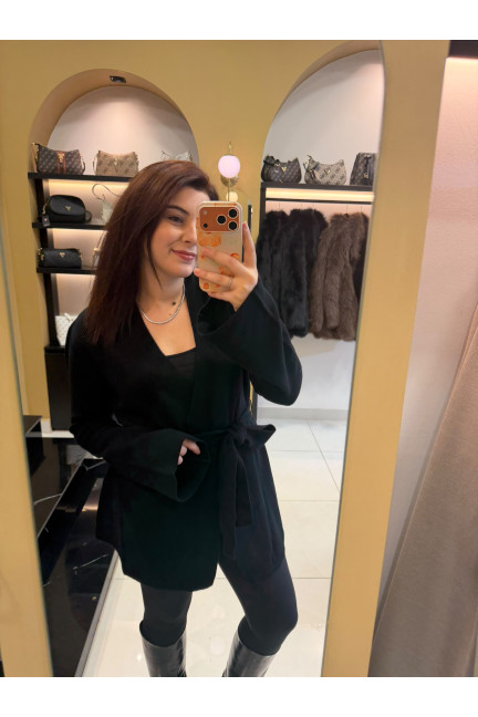 Dilvin Kruvaze Yün Karışımlı Hırka