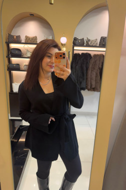 Dilvin Kruvaze Yün Karışımlı Hırka