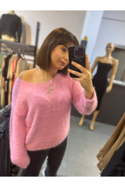 DİLVİN PEMBE KAYIK YAKA YUMUŞAK DOKULU TRİKO