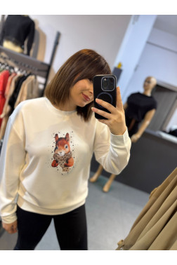 NTWORK BASKILI TAŞLI SWEATSHİRT