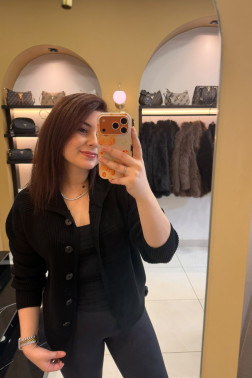 Dilvin Selanik Örgü Siyah Düğmeli Hırka 