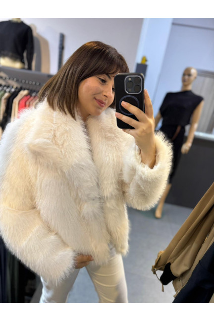 BEYAZ İTHAL ŞAL YAKA KÜRK