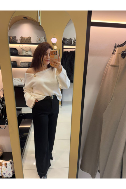 Quzu Kemerli Kumaş Pantolon